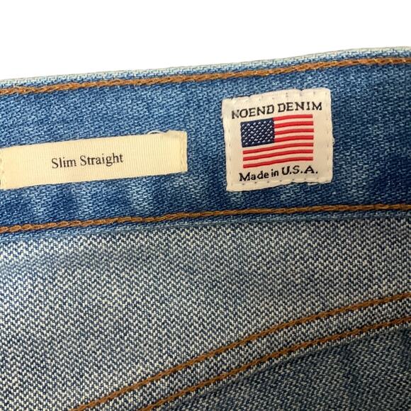NOEND Denim High Rise Button Fly Slim Straight Jeans - Picture 2 of 6